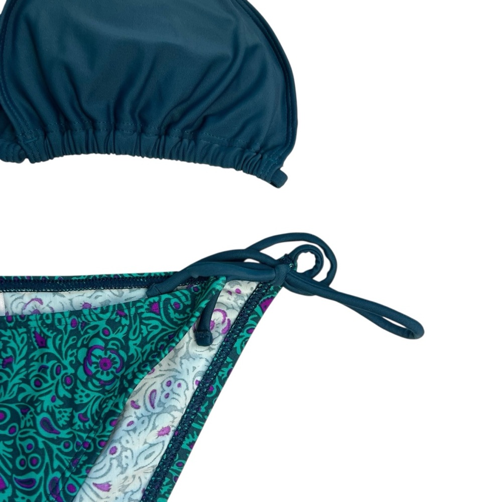 Patagonia Size XL Women's Teal Print Bikini Set Swimsuit - Picture 4 of 11
